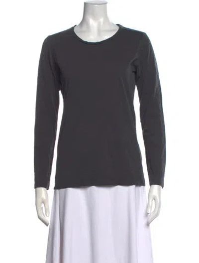 Pre-owned Majestic Crew Neck Long Sleeve T-shirt In Grey