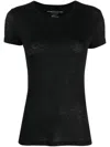 Majestic Crew-neck Short-sleeve T-shirt In Black