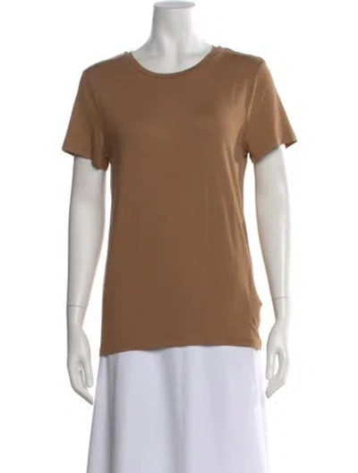 Pre-owned Majestic Crew Neck Short Sleeve T-shirt In Brown