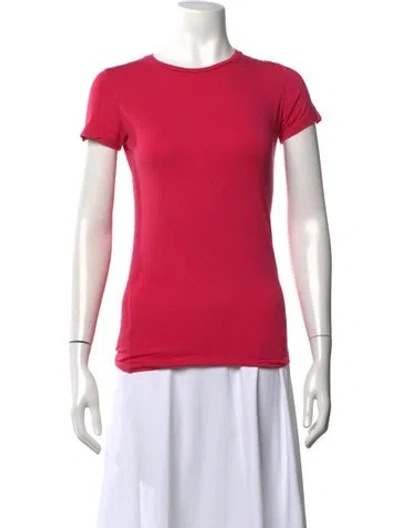 Pre-owned Majestic Crew Neck Short Sleeve T-shirt In Pink