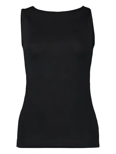 Majestic Crew-neck Sleeveless Tank Top In Black