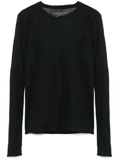 Majestic Crew-neck T-shirt In Black