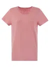 Majestic Crew-neck T-shirt In Linen And Short Sleeve