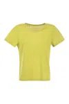 Majestic Crew-neck T-shirt In Linen And Short Sleeve