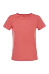 Majestic Crew Neck T Shirt In Linen And Short Sleeve
