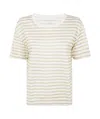 Majestic Short Sleeves Round Neck Sweater In White