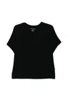 Majestic Black Solid Crew Neck T-shirt In Black
