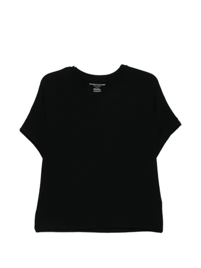 Majestic Black Solid Crew Neck T-shirt