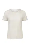 Majestic Cashmere Short-sleeve Crewneck Top In Off-white