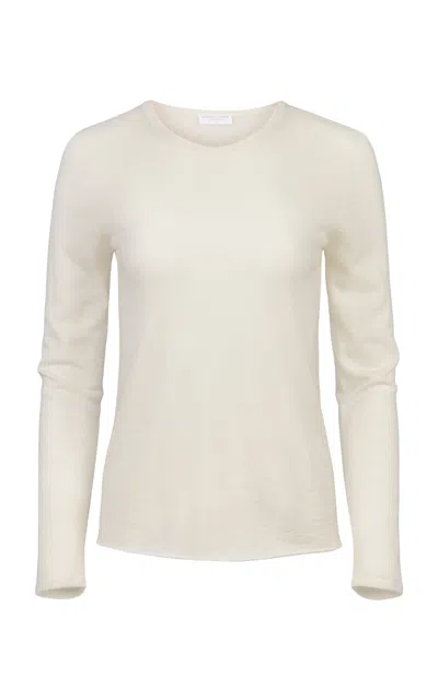 Majestic Crewneck Cashmere Top In Off-white