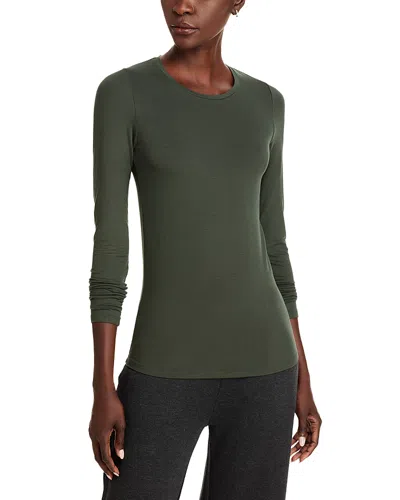 Majestic Crewneck Long Sleeve Tee In Forest