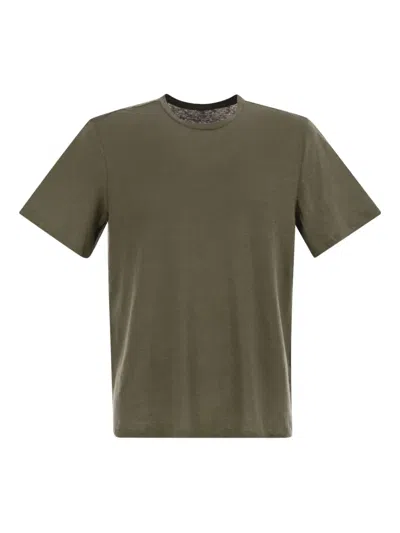 Majestic Crew-neck Short-sleeve T-shirt In Green