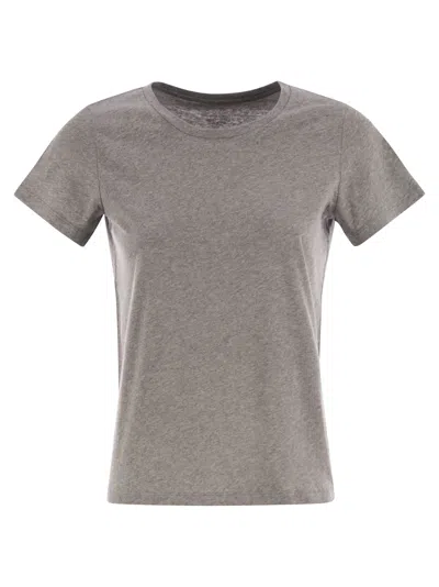 Majestic Crew-neck Short-sleeved Cotton T-shirt In Animal Print