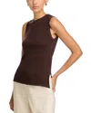 Majestic Crewneck Sleeveless Top In Brown