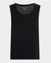 Majestic Crewneck Stretch Linen Tank