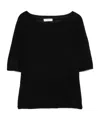 Majestic Filatures Black Linen Sweater In Black