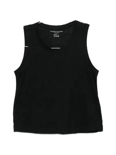 Majestic Crew-neck Tank Top In Black