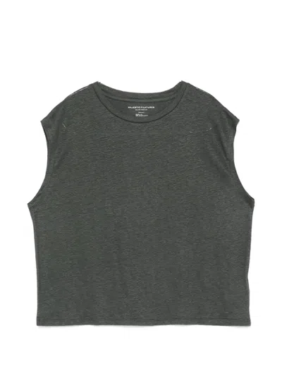 Majestic Crew-neck Tank Top In Gray