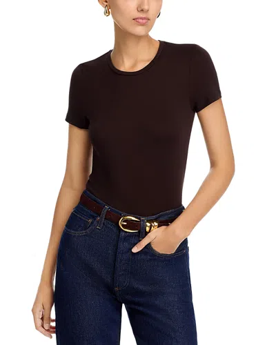 Majestic Crewneck Tee In Brown