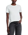 Majestic Filatures Stretch Linen Elbow Sleeve Semi Relaxed Crewneck T-shirt In White