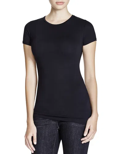 Majestic Soft Touch Short-sleeve Crewneck Tee In Black