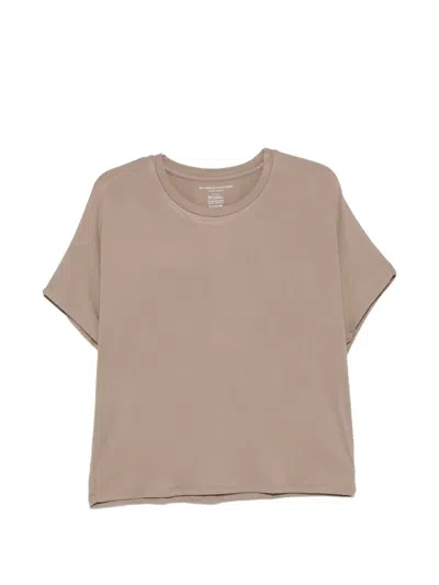 Majestic Machine Washable Cashmere Crewneck T-shirt In Brown