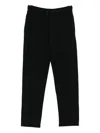 Majestic Cropped Straight-leg Trousers With Elastic Waistband In Black