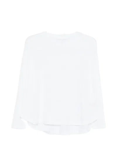 Majestic Curved-hem T-shirt In White
