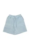 Majestic Drawstring Elasticated Shorts In Blue
