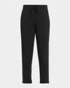 Majestic Drawstring French Terry Pants With Rolled Hem In Black