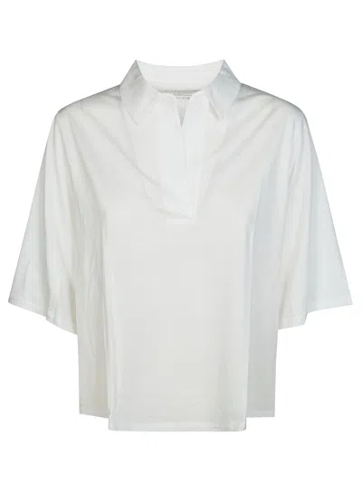 Majestic Elegant Lyocell Mini Polo For Women In White
