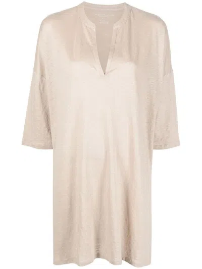 MAJESTIC MAJESTIC FILATURES 3/4 SLEEVE LINEN BLEND TUNIC DRESS