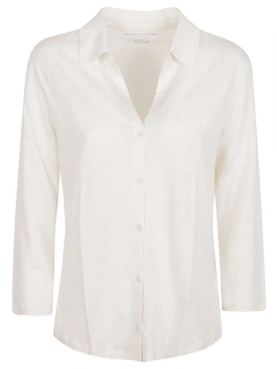 Majestic Lapel Long-sleeved Shirt In White