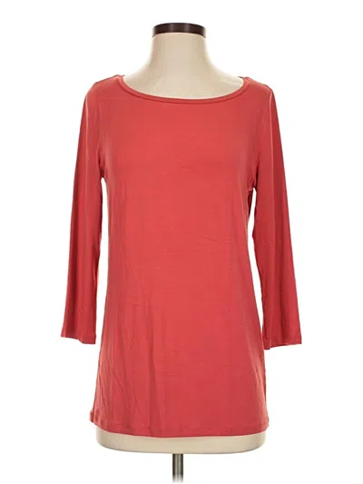 Pre-owned Majestic Filatures 3/4 Sleeve Top Red Boatneck Tops