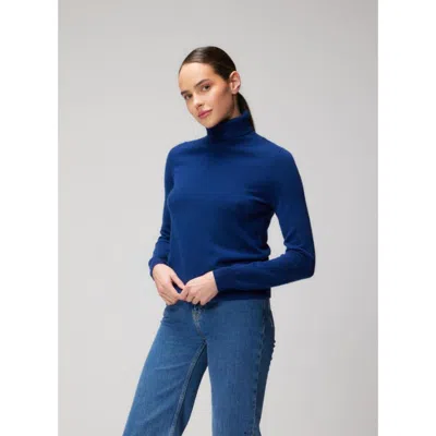 Majestic Filatures Cashmere L/s Turtleneck In Blue