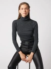Majestic Filatures Cotton Cashmere Long Sleeve Turtleneck In Anthracite Chine