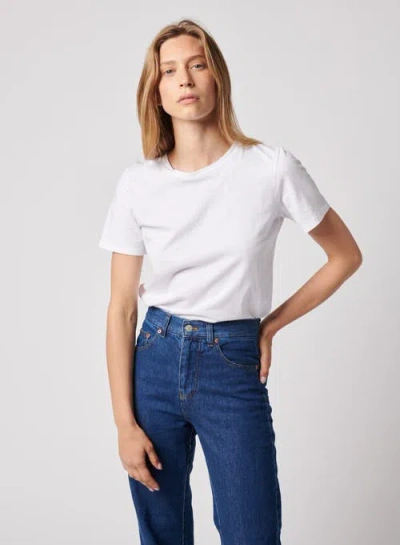 Majestic Filatures Cotton 'silk Touch' Short Sleeve Semi Relaxed Crewneck T-shirt In Blanc