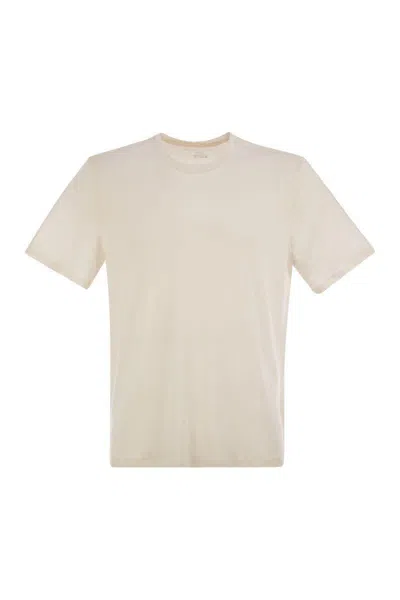 Majestic Filatures Crew-neck And Short-sleeved T-shirt In Linen