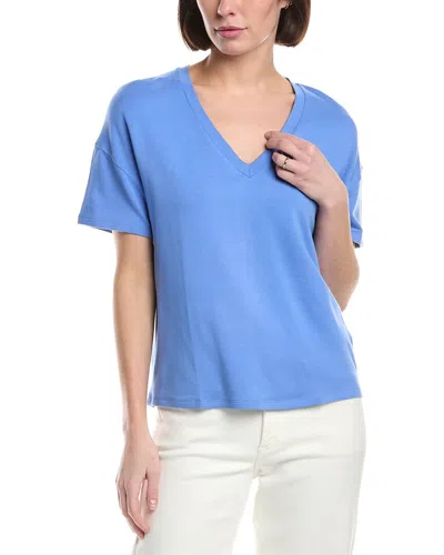 Majestic Filatures French Terry Semi-relaxed T-shirt In Blue