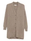 Majestic Button-up Wool Cardigan In Neutral