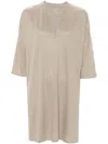 Shop Majestic Filatures Linen Blend Tunic Dress In Dove Grey