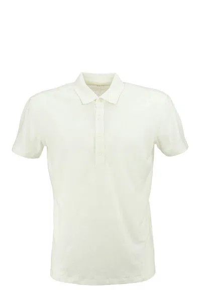 MAJESTIC MAJESTIC FILATURES LINEN POLO SHIRT WITH SHORT SLEEVES