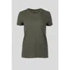 Majestic Filatures Linen Stretch Hd S/s Crewneck In Green