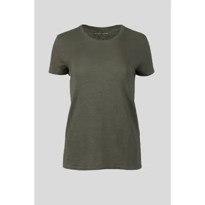 Majestic Filatures Linen Stretch Hd S/s Crewneck In Green