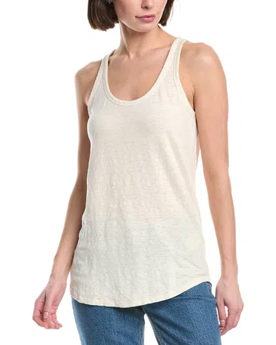 Majestic Filatures Linen-blend Vintage Dye Tank Top In White