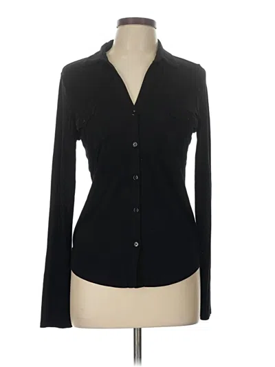 Pre-owned Majestic Filatures Long Sleeve Blouse In Black