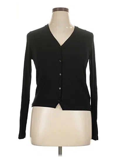 Pre-owned Majestic Filatures Long Sleeve Top Black Plunge Neckline Tops