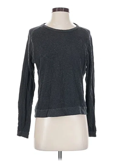 Pre-owned Majestic Filatures Long Sleeve Top Gray Crew Neck Tops