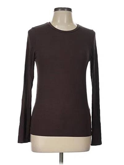 Pre-owned Majestic Filatures Long Sleeve T-shirt In Brown