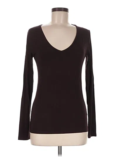 Pre-owned Majestic Filatures Long Sleeve T-shirt In Brown
